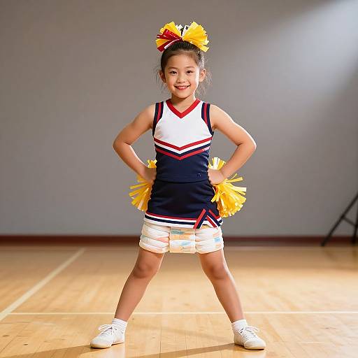 Confident Diaper Cheerleader Pose
