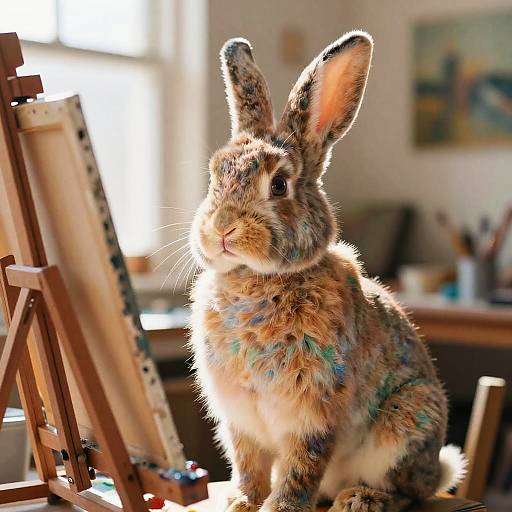 Bunny Human Hybrid Artist Painting