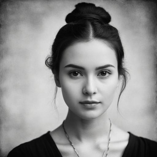 Black and White Portrait of Young Woman