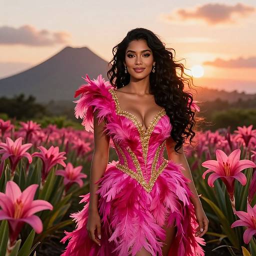 Regal Tropical Queen on Volcanic Island