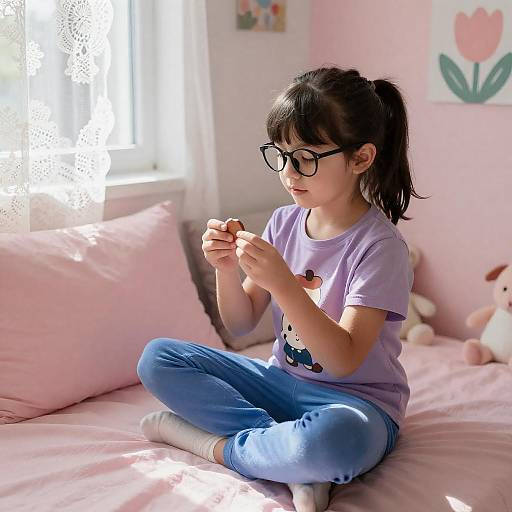 Charming Girl in a Cozy Room