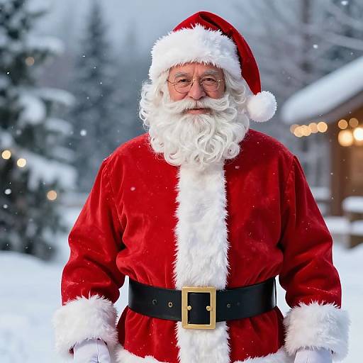 Classic Male Santa in Festive Winter