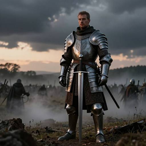 Constantine on Ancient Battlefield at Dusk