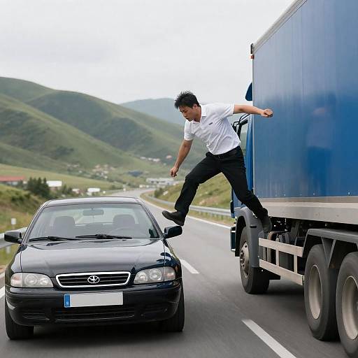 Dramatic High-Speed Mountain Car Chase