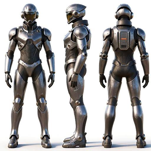 Futuristic Mech Pilot Turnaround Sheet