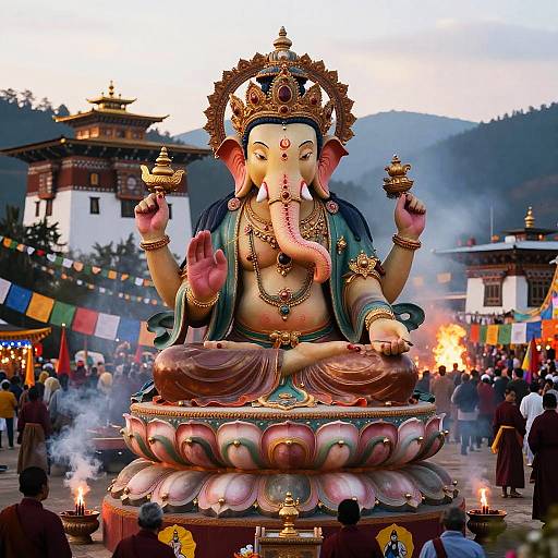 Surreal Bhutan Festival with Buddha & Ganesha