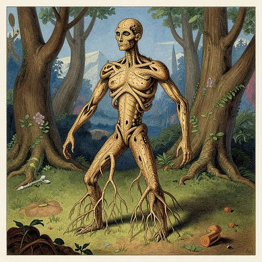 Anthropomorphic Mandrake Root Illustration