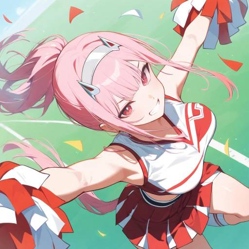 Dynamic Cheerleader in Action