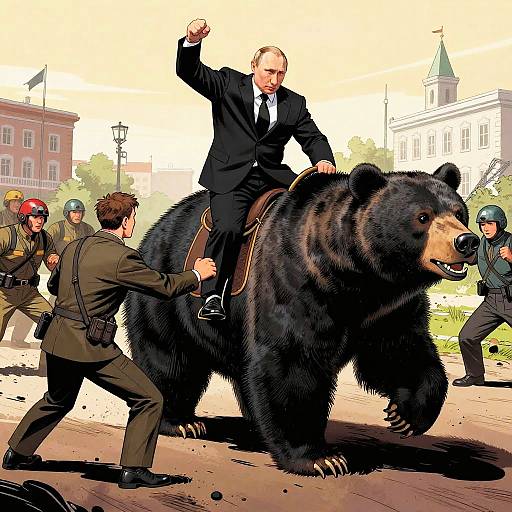 Putin Riding Bear Action Battle