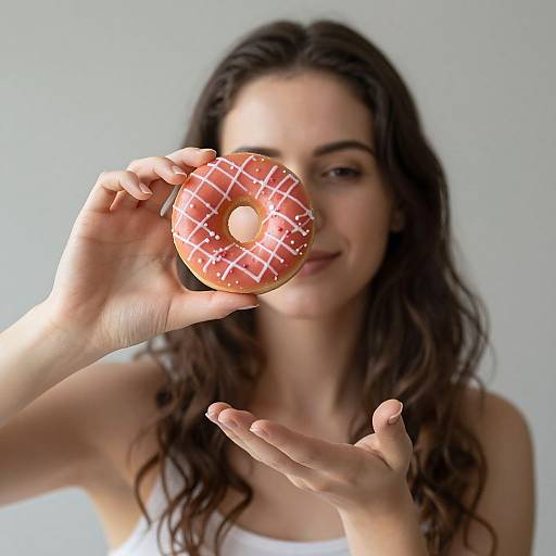 Woman Resisting Donut Temptation