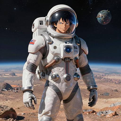 Daring Space Explorer on Alien Planet