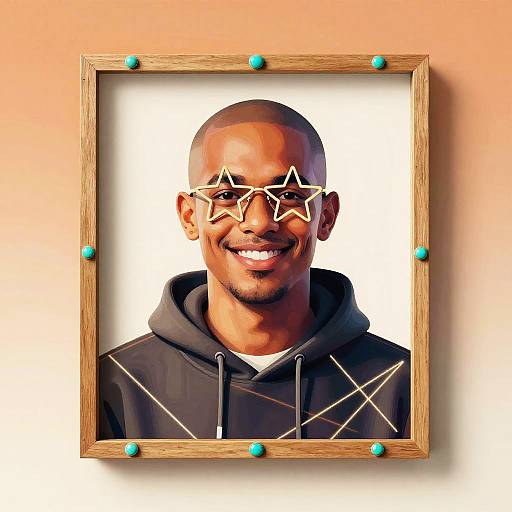 Modern Folk Art Digital Portrait