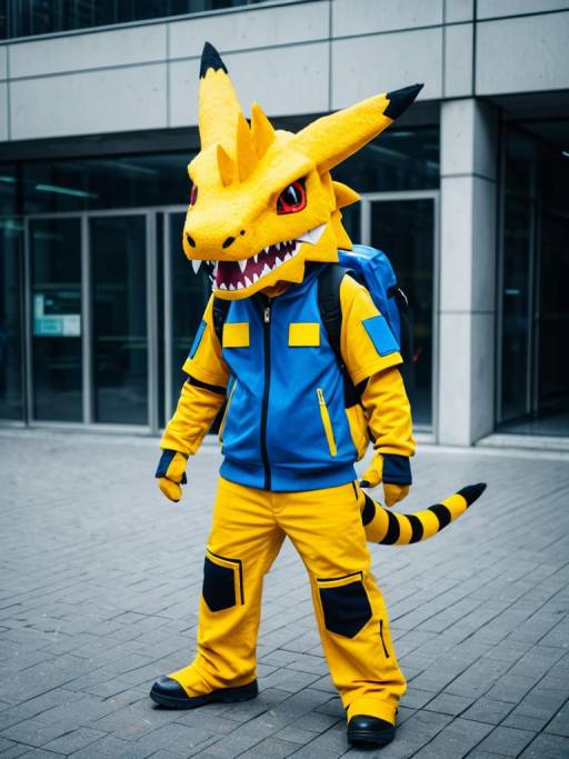 Realistic Agumon Cosplay by a Man