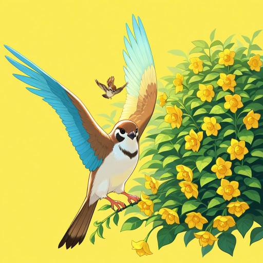 Vibrant Sparrow in Nature's Harmony Vibrant Sparrow in Nature's Harmony