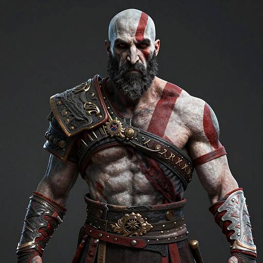 Photorealistic Kratos Cinematic Portrait