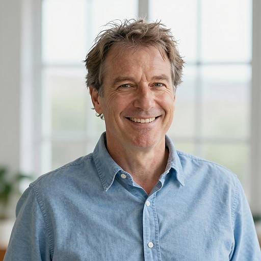 Smiling Middle-Aged Man with Nature Background