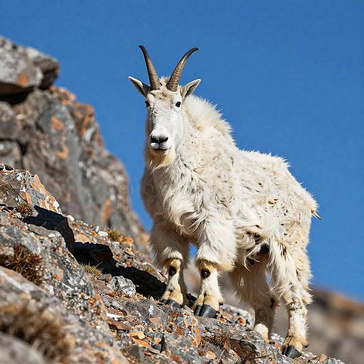 Mountain Goat on Rocky Slope