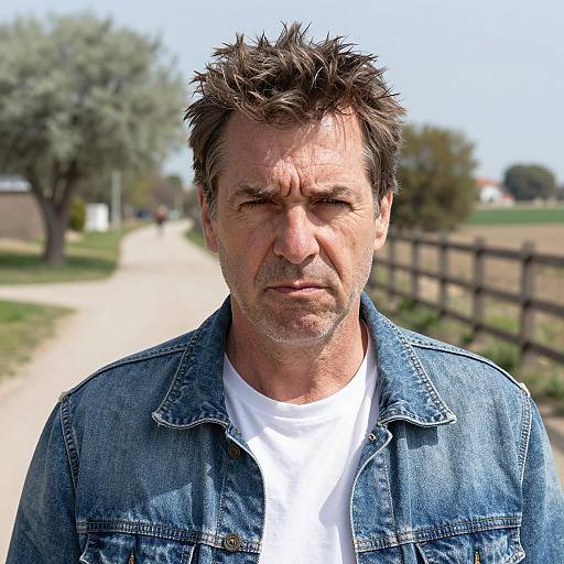 Focused Middle-Aged Man Outdoors