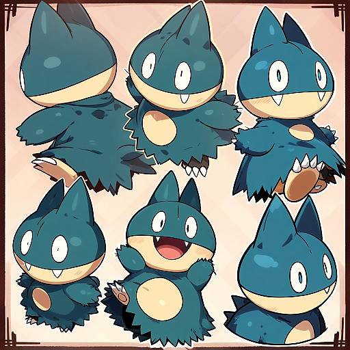 Illustration of Munchlax, pokemon in the style of Null (nyanpyoun)