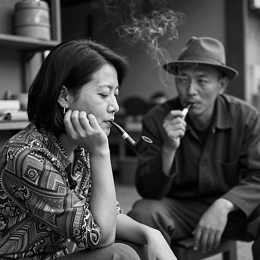 Intimate Black-and-White Portrait Scene