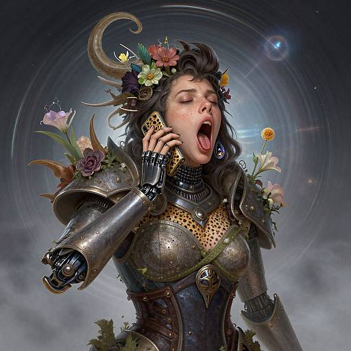 Avant-Garde Roman Portrait with Planetary Aura