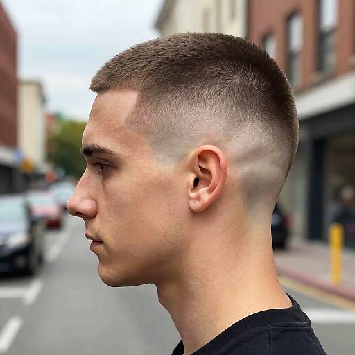 Semi Bald Fade Profile Portrait