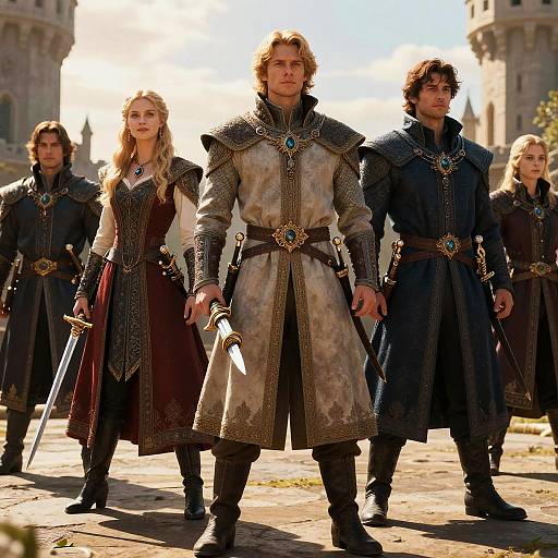 Regal DND Nobles in Castle Courtyard