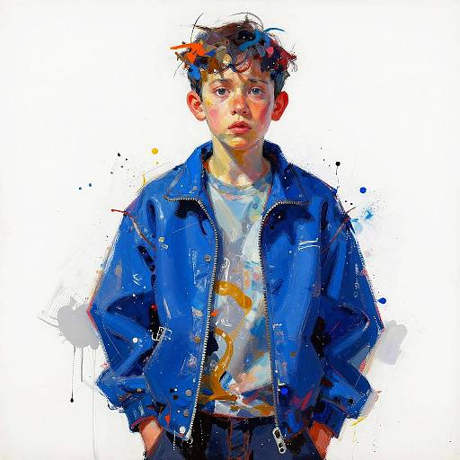 Expressionist Portrait of Displaced Youth