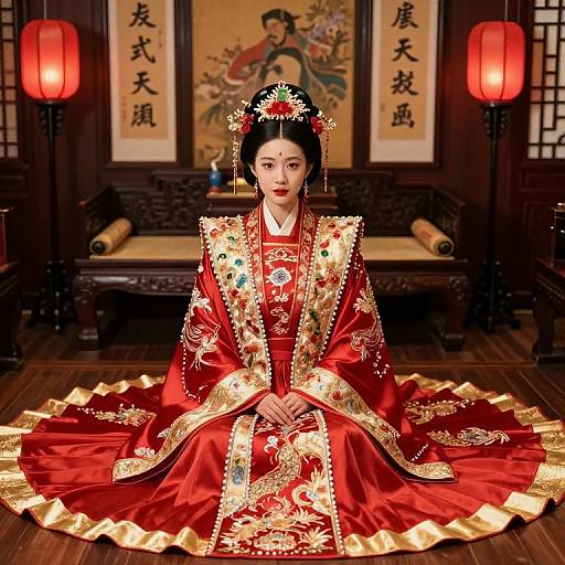 Traditional Chinese Bride in Hanfu