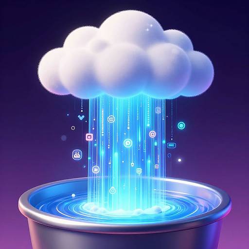 Cyberpunk Data Waterfall Concept