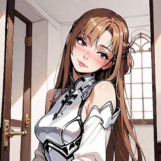 Asuna Leaving Bedroom, Back View