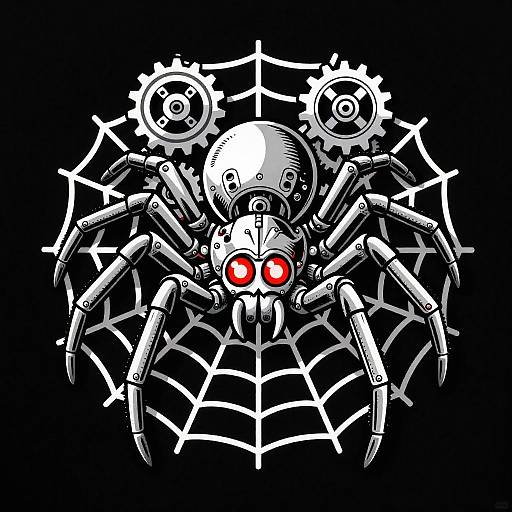 Steampunk Mechanical Spider T-Shirt Design
