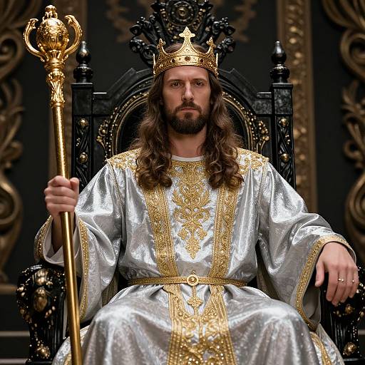 Regal Man on Ornate Throne