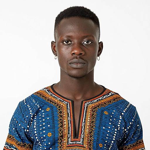 Realistic Dark-Skinned Male in African Attire