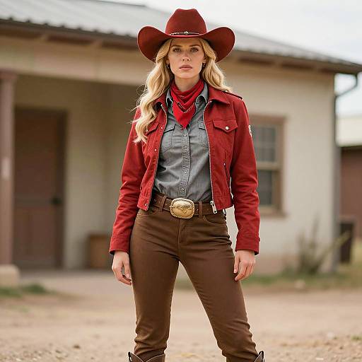 Photorealistic Maverick Woman Costume Scene