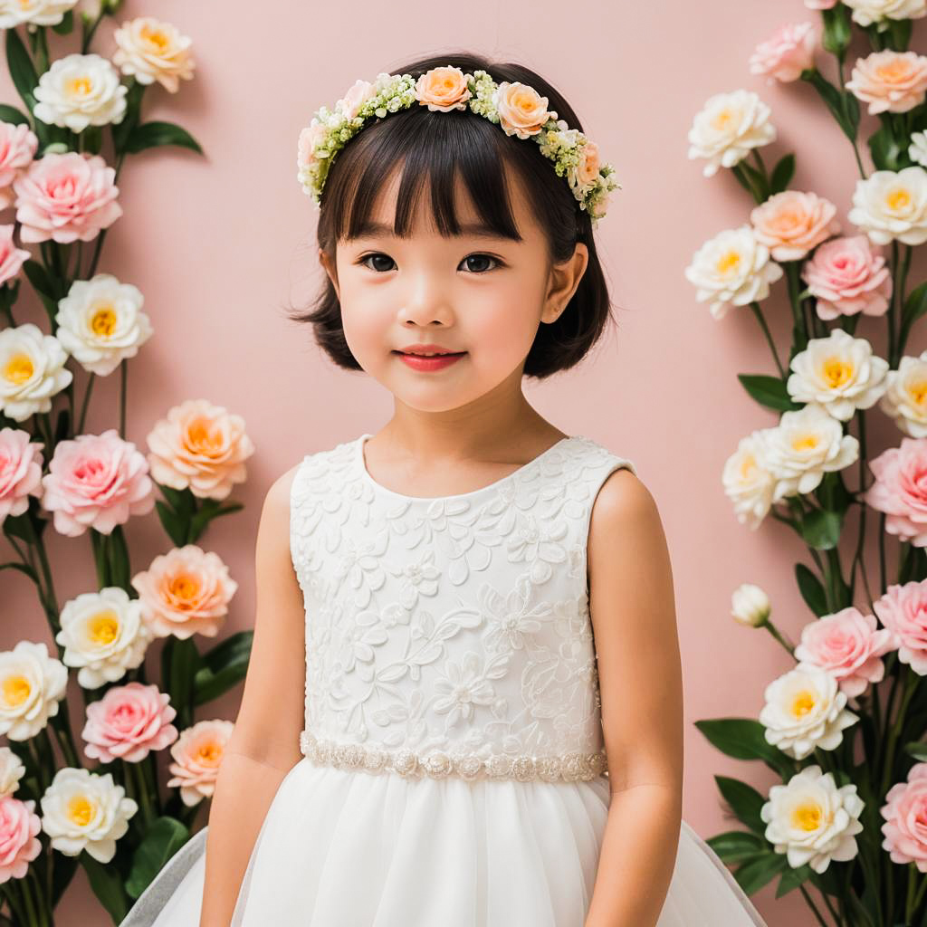 Charming Flower Girl Wedding Portrait