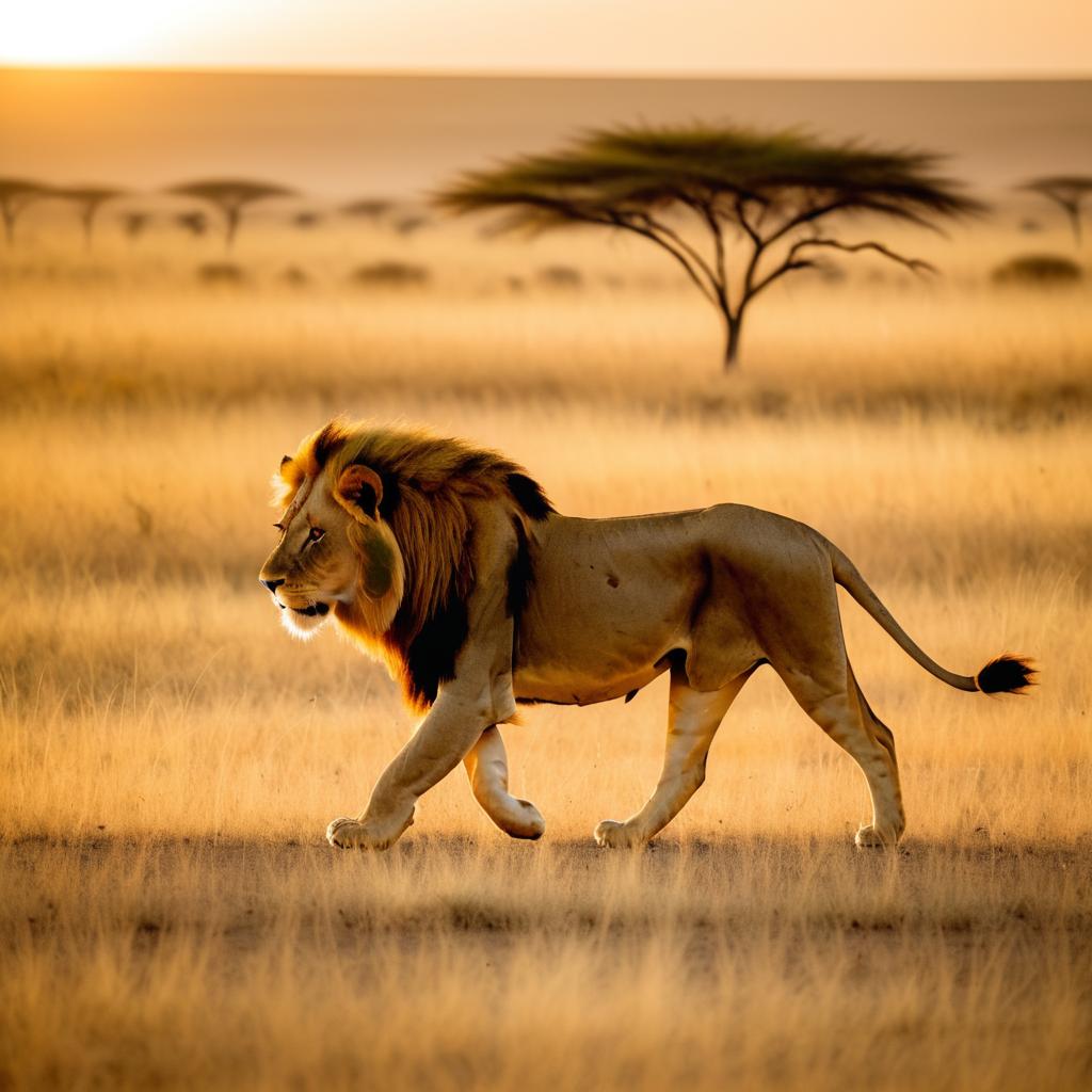 Lion Hunting at Golden Hour