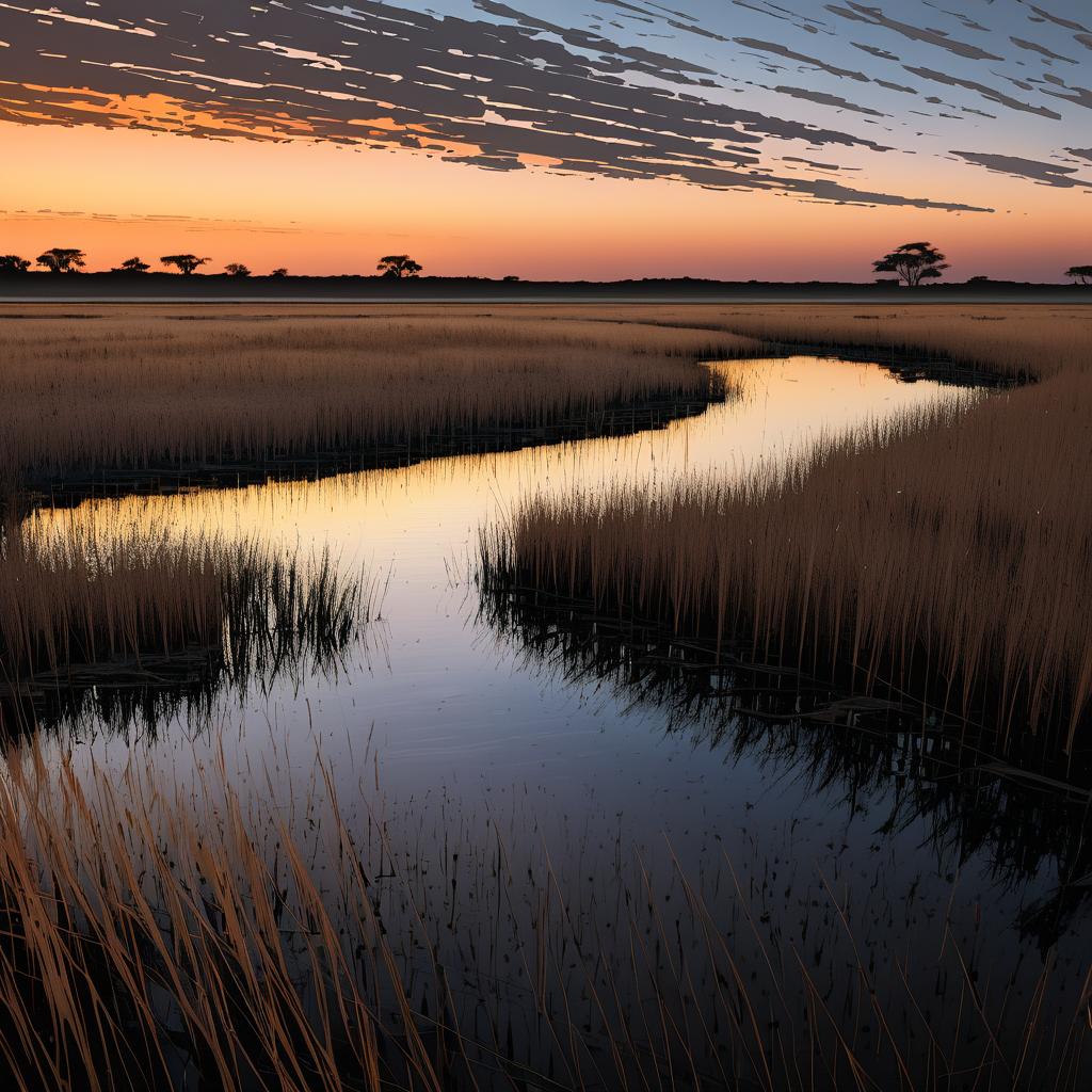 Tranquil Twilight Over Barren Bog