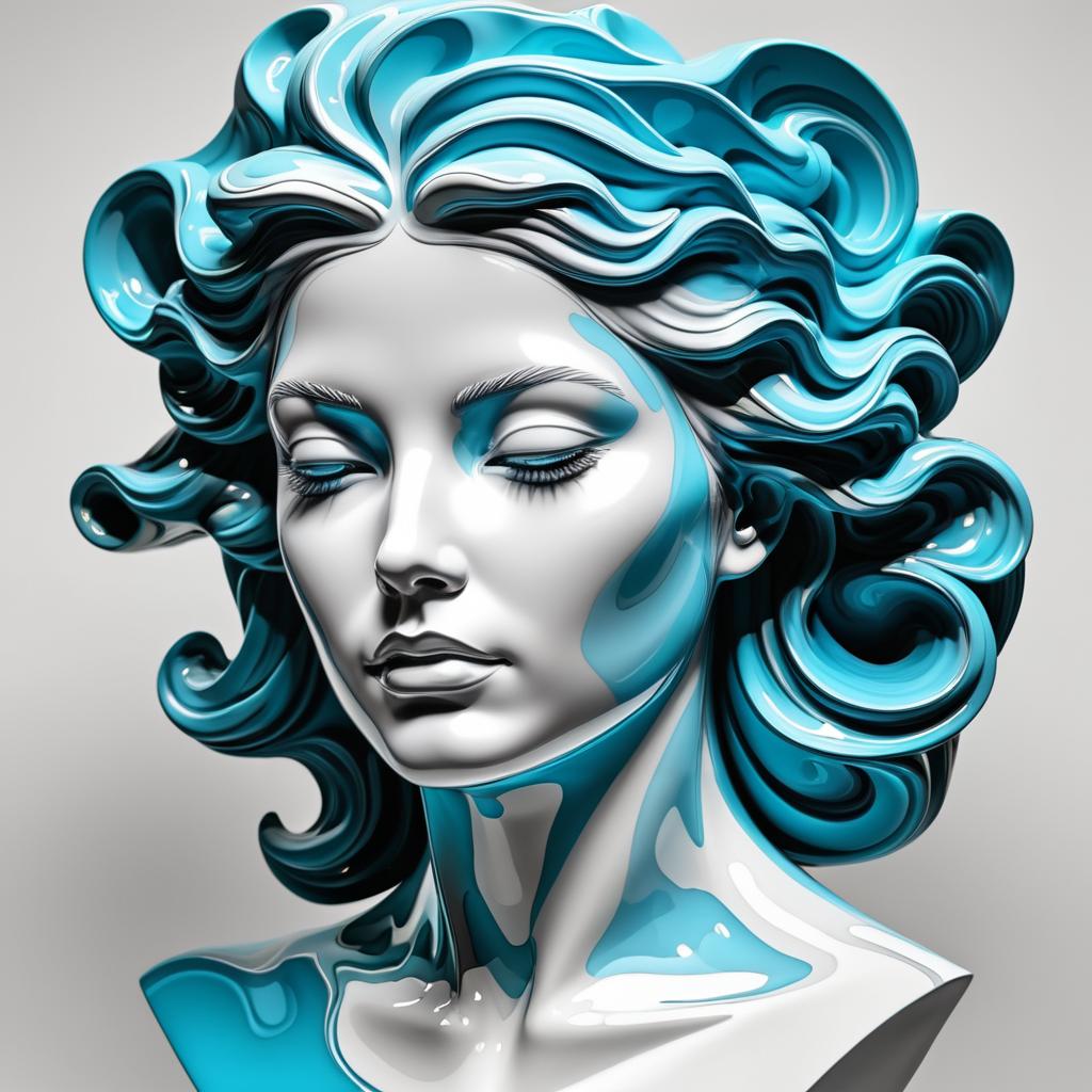 Pop Art Inspired Female Head Sculpture