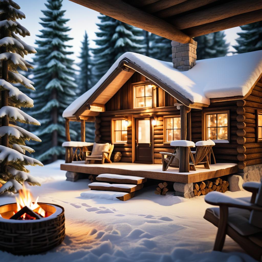 Cozy Winter Cabin Retreat in Detail