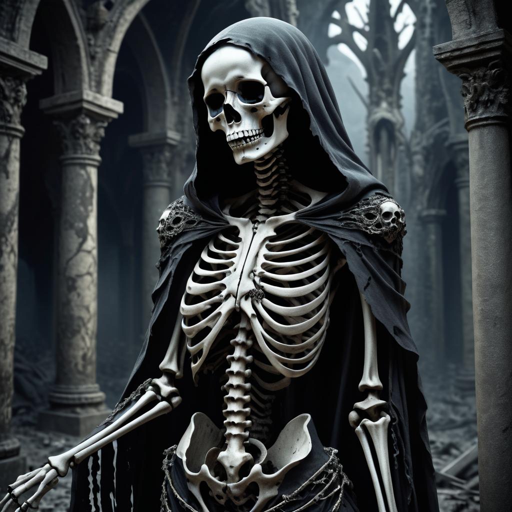 Grotesque Skeletal Figure in Dark Fantasy