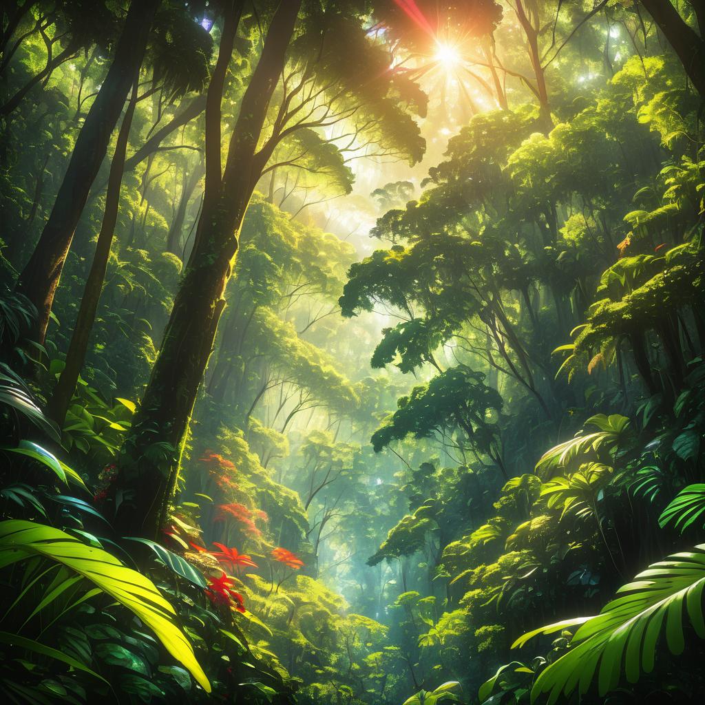 Surreal Rainforest Canopy Aglow