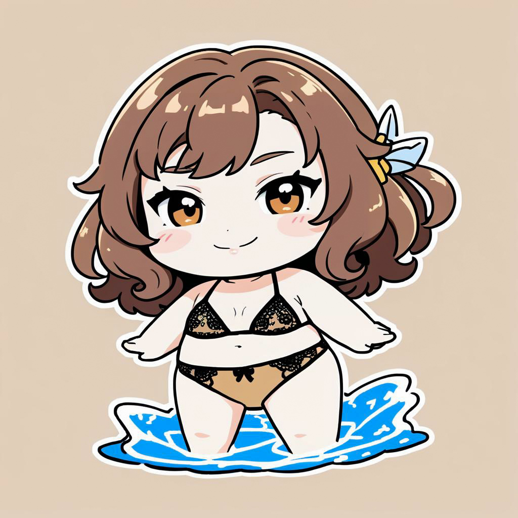 Charming Chibi Fantasy Lover in Swimwear