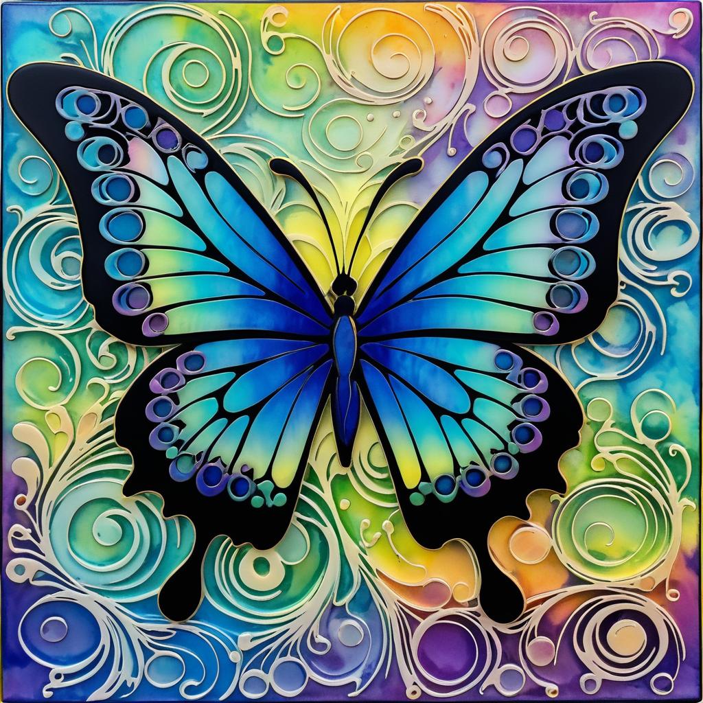 Whimsical Butterfly in Abstract Wonderland