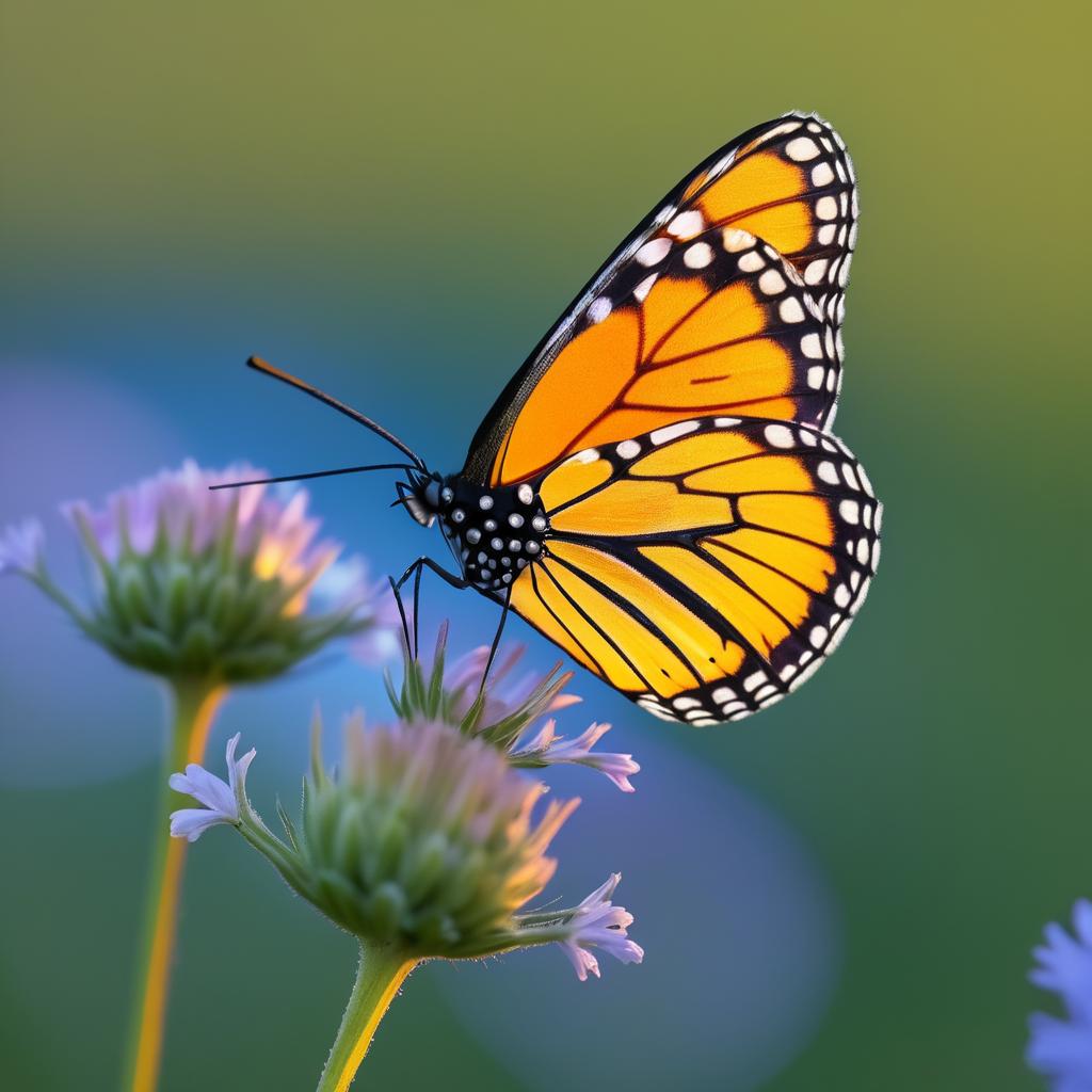 Ethereal Monarch Butterfly in Bloom