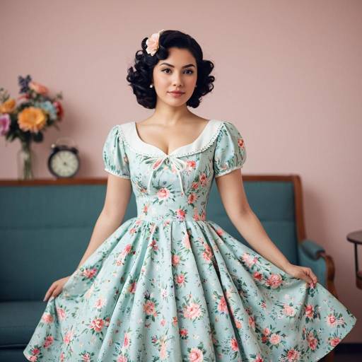 1950s Style Floral Dress Portrait