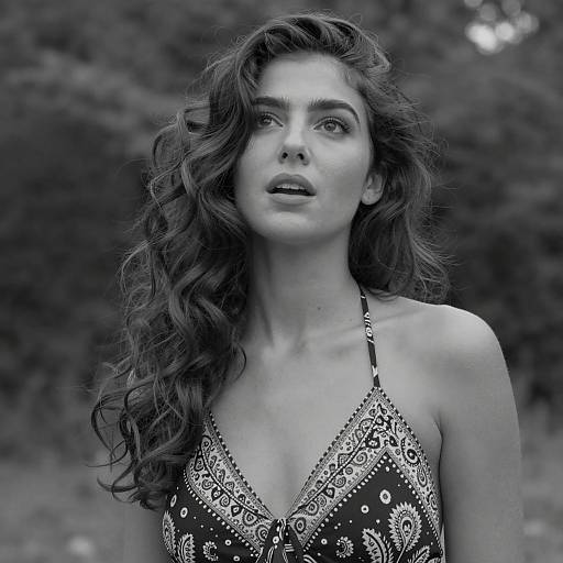 Stylish Woman in Black and White Portrait