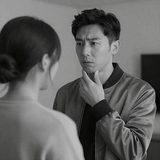 Emotional Portrait: Concern in Black-and-White