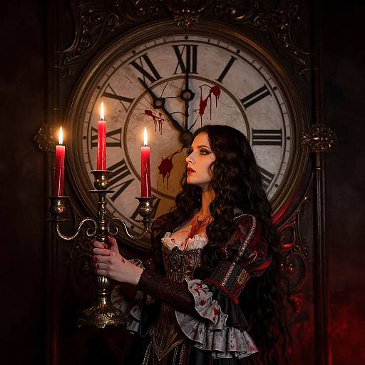 Ominous Fantasycore Woman Breaking Time