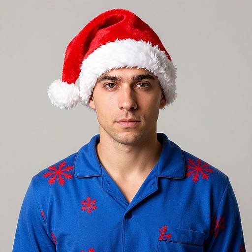 Festive Male in Christmas Pajamas